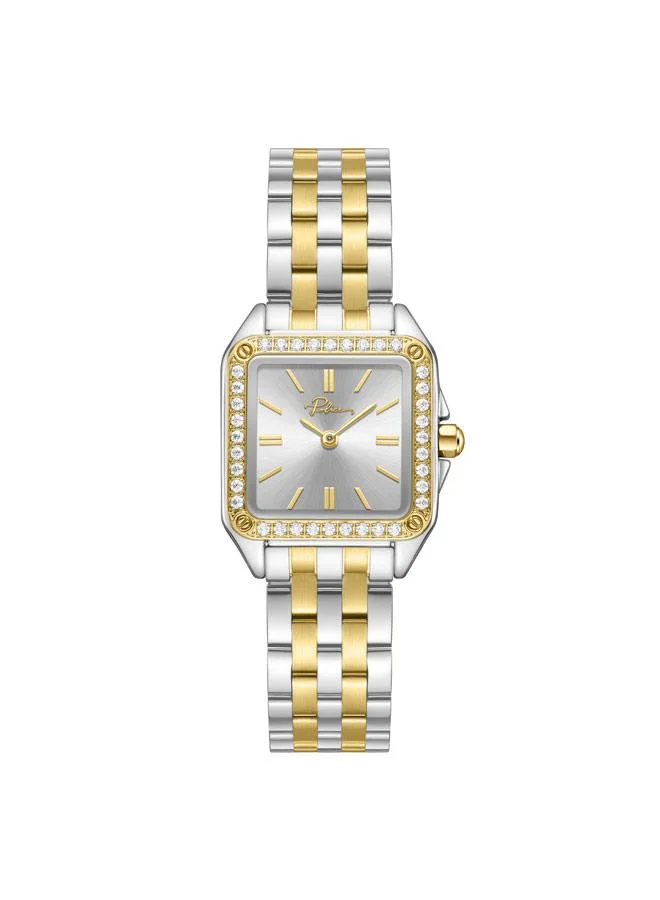 POLICE Omaha Silver Dial Stainless Steel Bracelet Analog Watch for Women, 27.8mm